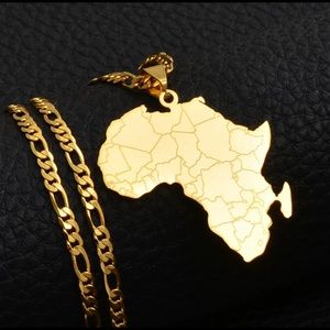 18 K Unisex African pendant gold chain